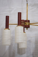 5灯シャンデリア <br>1960's , Denmark <br>cerote antiques - ヴィンテージ SHARK ATTACK