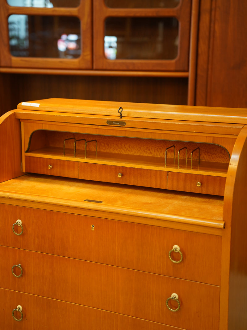 チークウッド ロールトップビューロー <br> cerote antiques - ヴィンテージ SHARK ATTACK