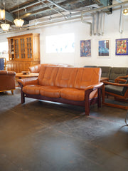 ※アーカイブしない EKORNES - レザー ローバック 3シーター - Norway , 1970's - 大和店 HOLD anynal shiba