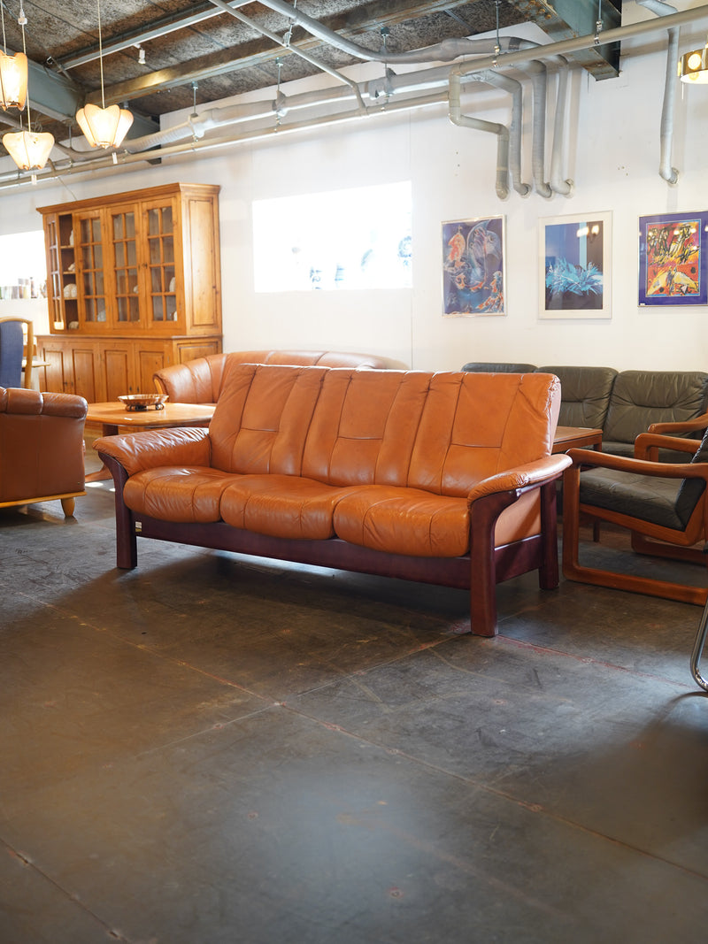 EKORNES <br> レザー ローバック 3シーター <br> Norway , 1970's <br> 大和店