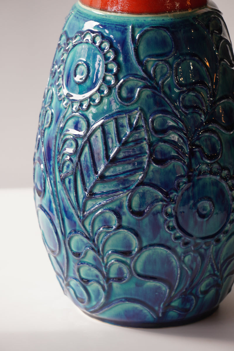 BAY , Bono Mans 72/50<br>Fat Lava <br>セラミック フラワーベース <br>1960's , West Germany <br>bob's box - ヴィンテージ SHARK ATTACK