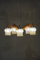 DREVO-Humpelec 5灯シャンデリア <br>1960's , Czechoslovakia <br>bob's box - ヴィンテージ SHARK ATTACK