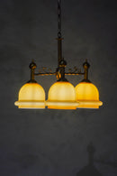 オパリンガラス 3灯シャンデリア <br>Germany <br>大和店 - ヴィンテージ SHARK ATTACK