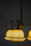 オパリンガラス 3灯シャンデリア <br>Germany <br>大和店 - ヴィンテージ SHARK ATTACK