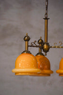 オパリンガラス 3灯シャンデリア <br>Germany <br>大和店 - ヴィンテージ SHARK ATTACK