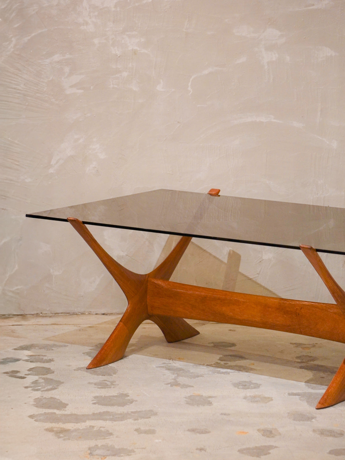 Örebro Glas , Fredrik Schriever-Abeln - ''Condor'' ガラストップ コーヒーテーブル - 1960's , Sweden - bob's box