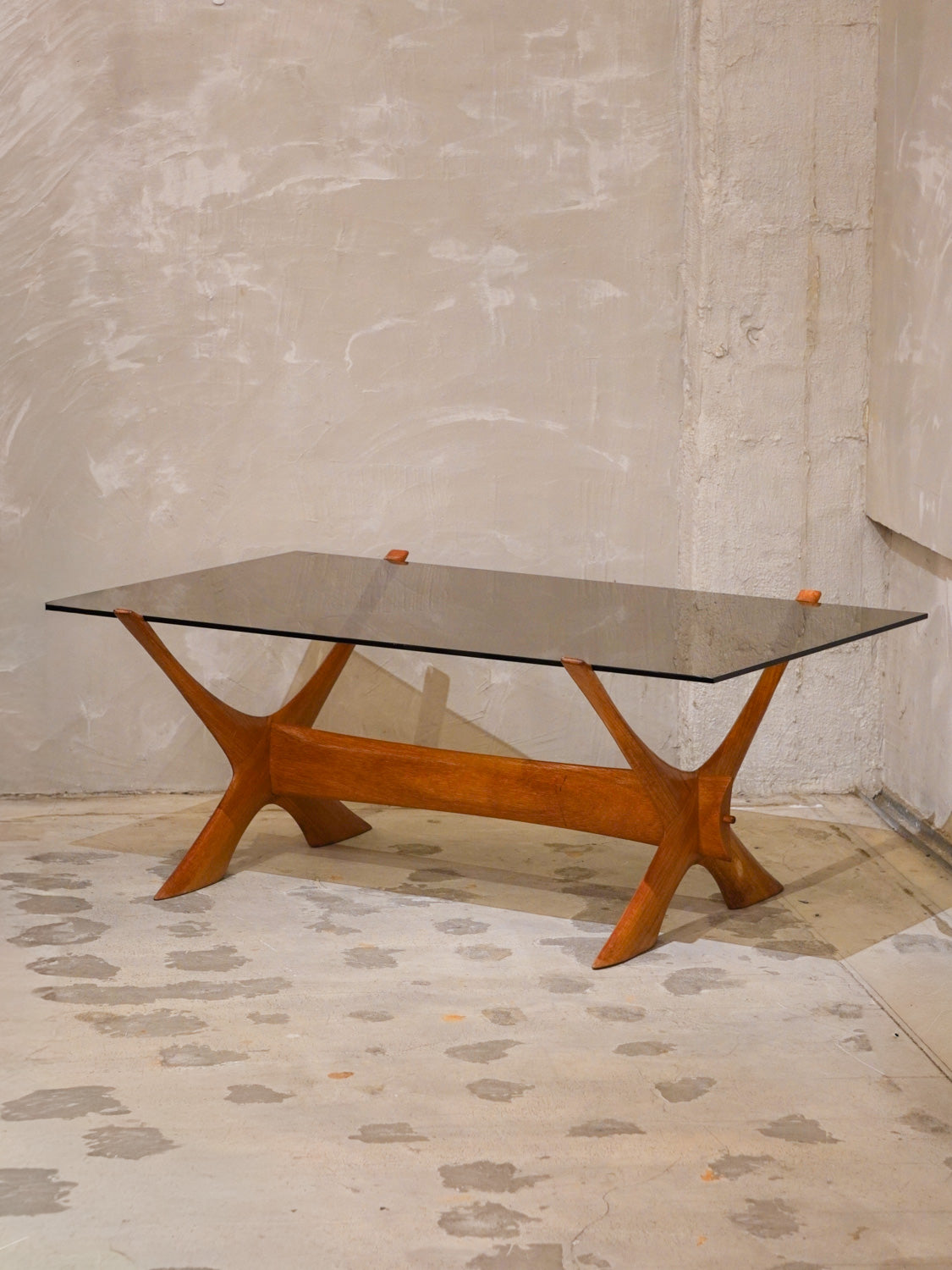 Örebro Glas , Fredrik Schriever-Abeln - ''Condor'' ガラストップ コーヒーテーブル - 1960's , Sweden - bob's box
