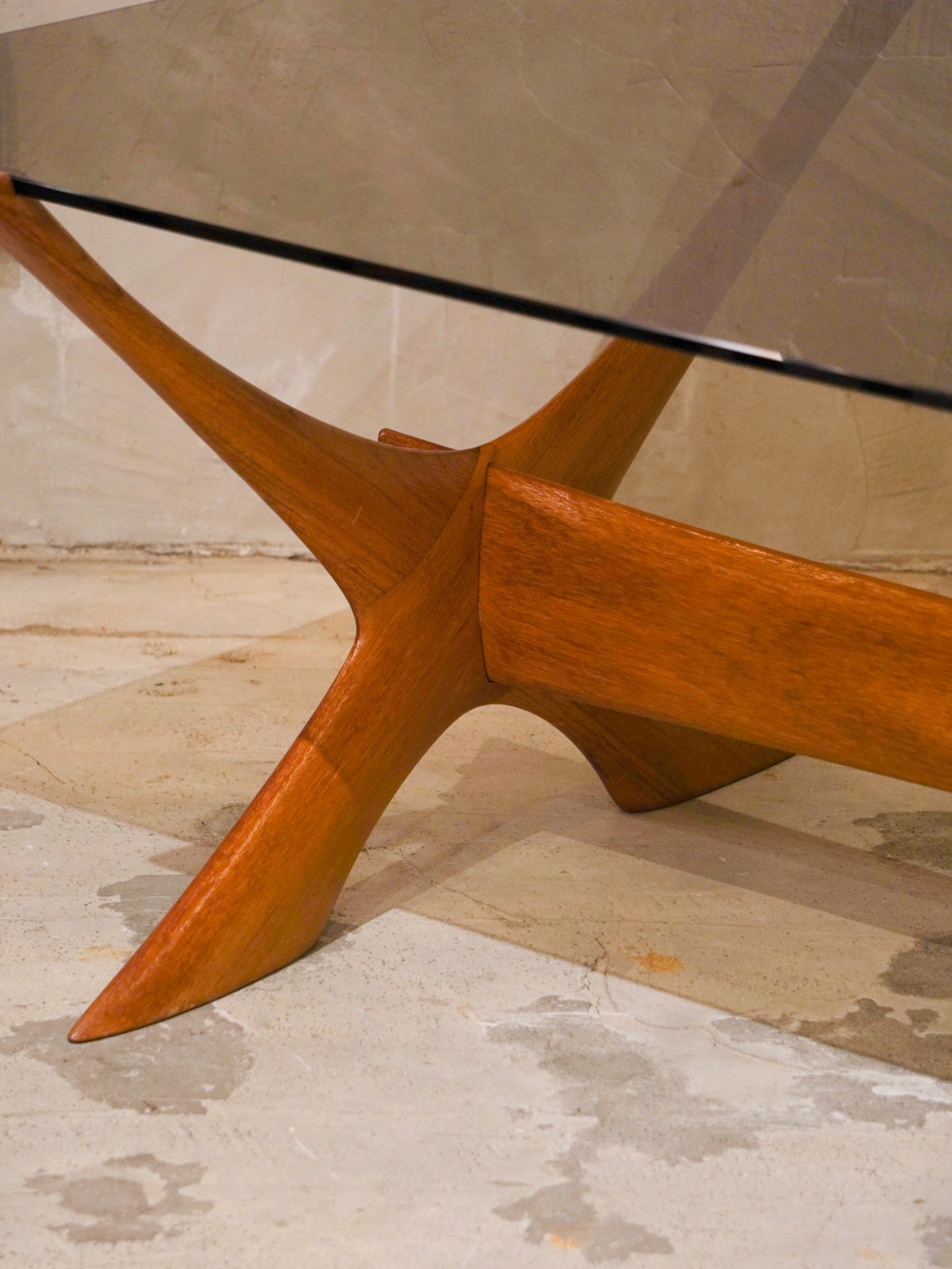 Örebro Glas , Fredrik Schriever-Abeln - ''Condor'' ガラストップ コーヒーテーブル - 1960's , Sweden - bob's box