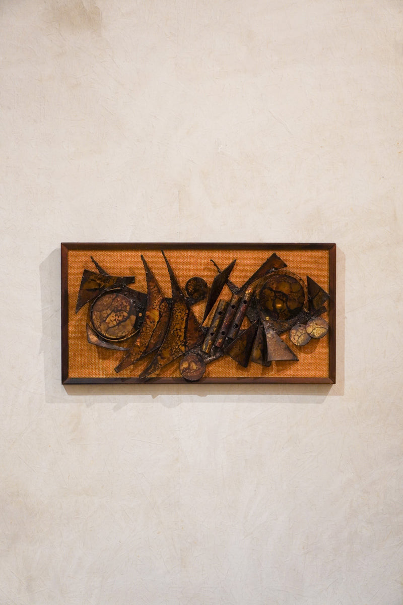 メタル ウォールアート<br> 1970's , Denmark <br> cerote antiques - ヴィンテージ SHARK ATTACK