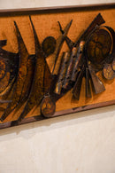 メタル ウォールアート<br> 1970's , Denmark <br> cerote antiques - ヴィンテージ SHARK ATTACK