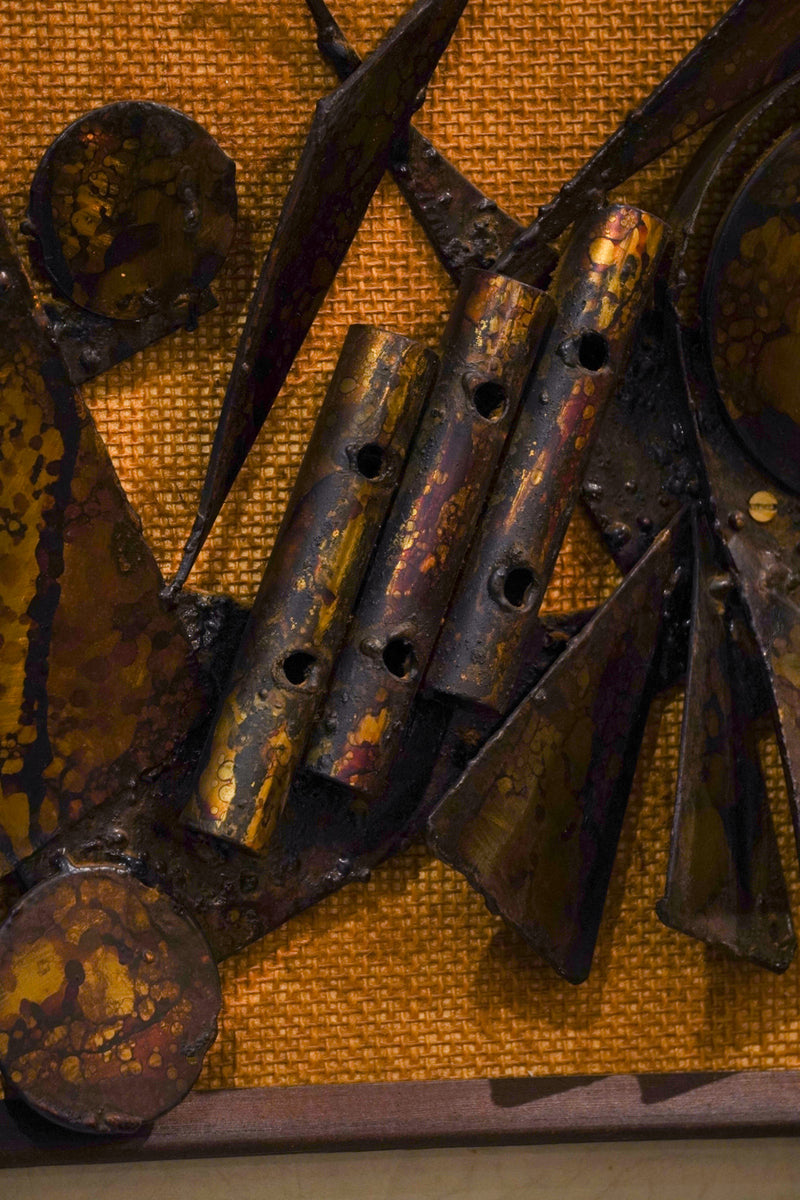 メタル ウォールアート<br> 1970's , Denmark <br> cerote antiques - ヴィンテージ SHARK ATTACK