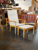GETAMA , Hans J. Wegner <br>ファブリック ハイバックイージーチェア＆オットマン <br>Denmark <br>大和店