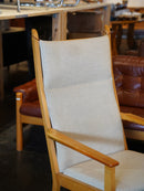 GETAMA , Hans J. Wegner <br>ファブリック ハイバックイージーチェア＆オットマン <br>Denmark <br>大和店