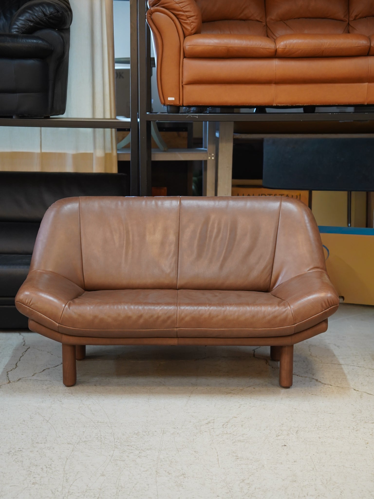 レザー 2シーターソファ - 1970's , Sweden