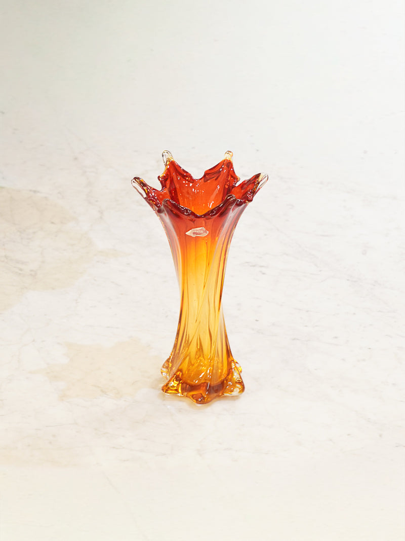 Murano ガラス フラワーベース 1950-60's , Italy ヴィンテージ SHARK