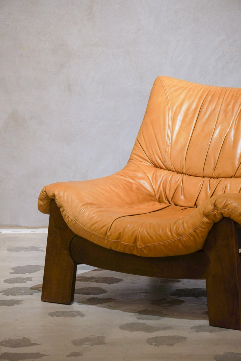 Maison Regain <br>レザーソファ (A) <br>1970's ,France <br>bob's box - ヴィンテージ SHARK ATTACK