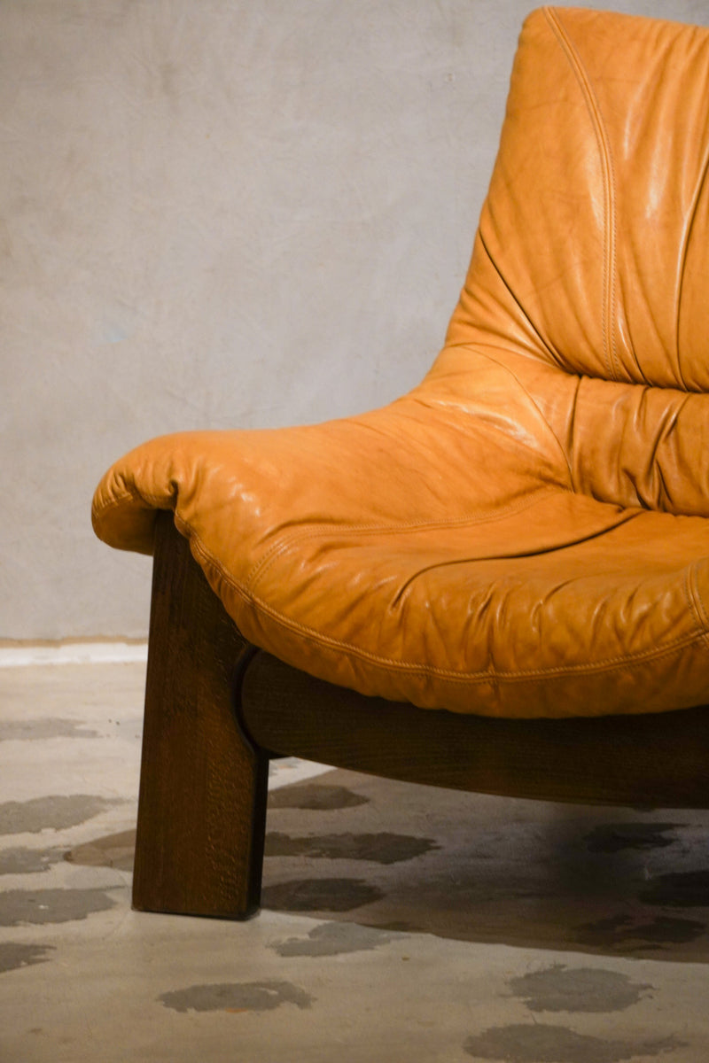 Maison Regain <br>レザーソファ (B) <br>1970's ,France <br>bob's box - ヴィンテージ SHARK ATTACK