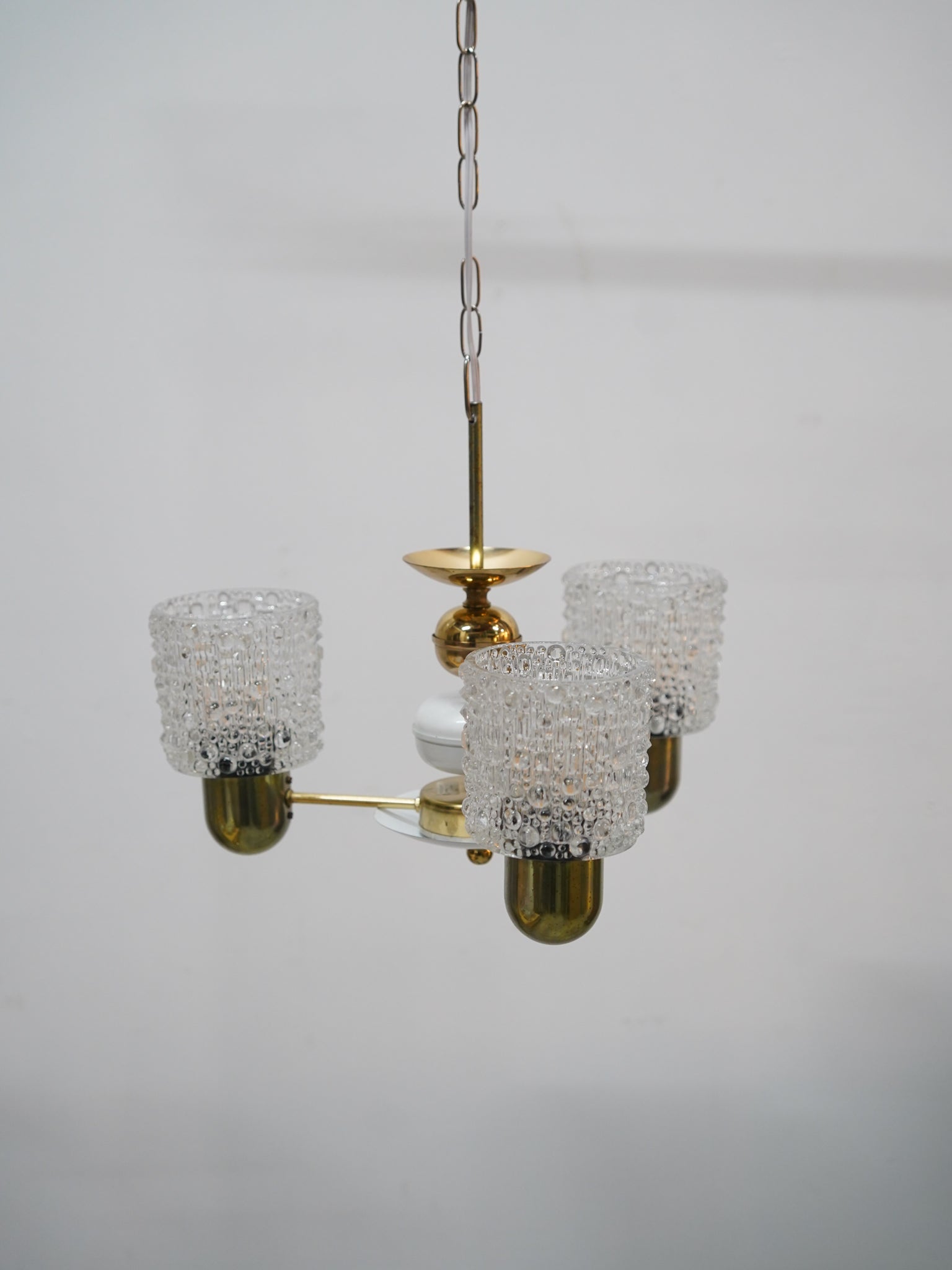 デザインガラス 3灯シャンデリア - 1960's-1970's, Czechoslovakia - cerote antiques