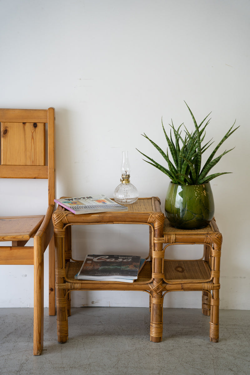 rattan side table<br> vintage<br> Sendagaya store