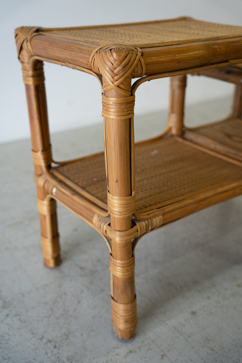 rattan side table<br> vintage<br> Sendagaya store