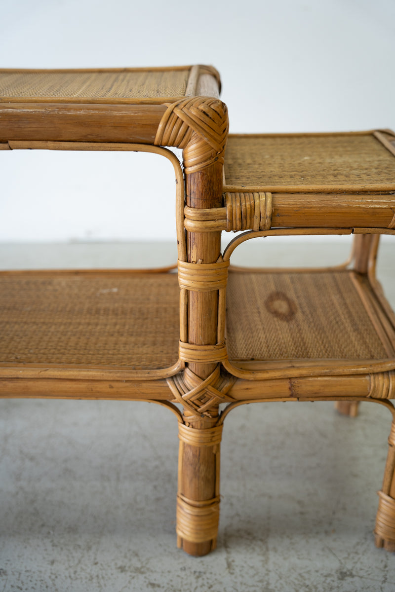 rattan side table<br> vintage<br> Sendagaya store