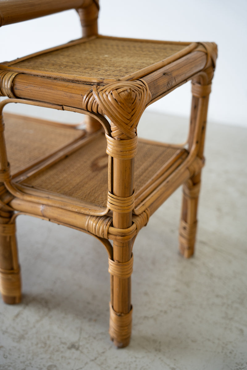 rattan side table<br> vintage<br> Sendagaya store