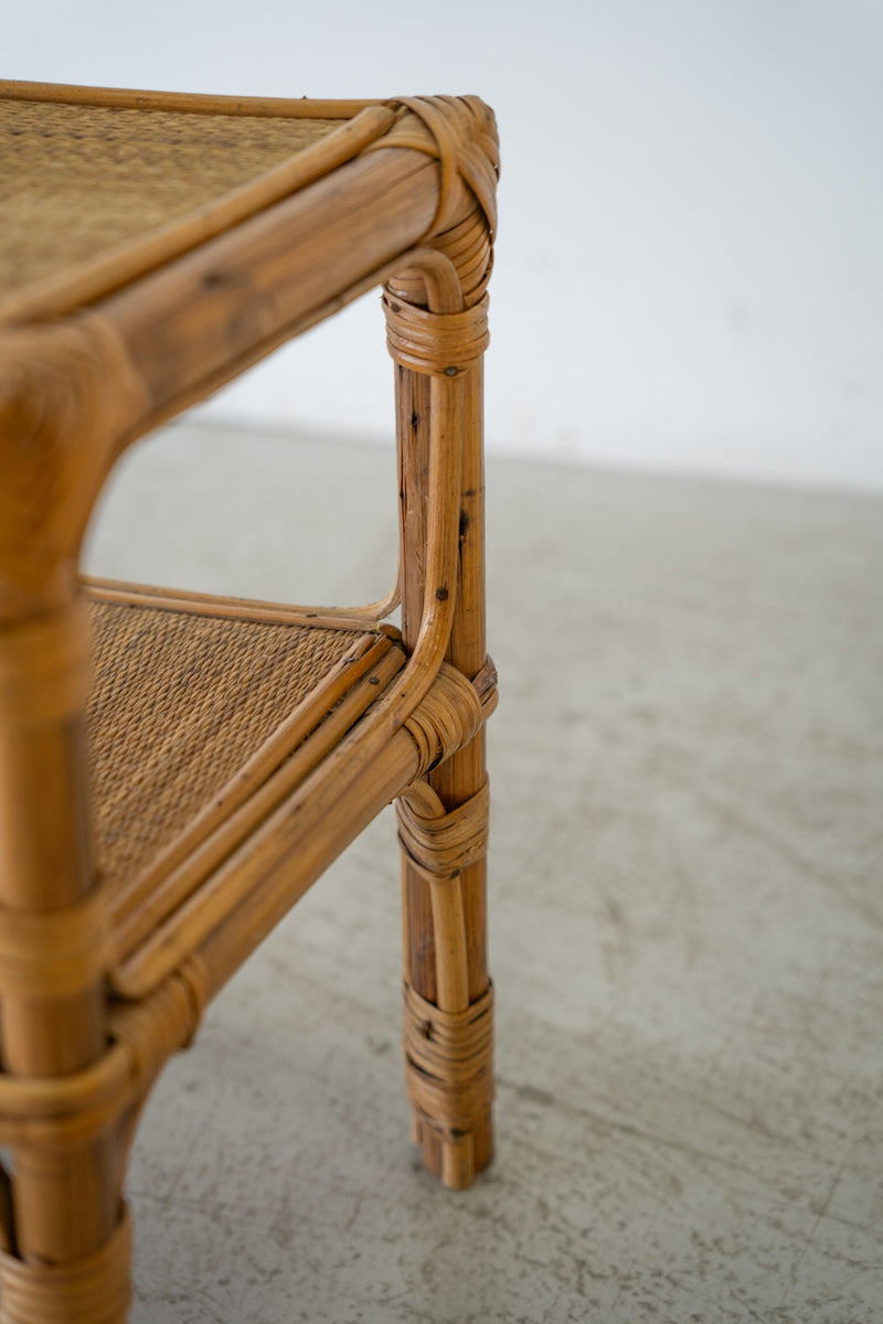 rattan side table<br> vintage<br> Sendagaya store