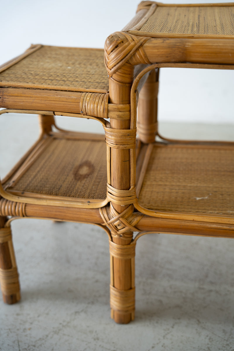 rattan side table<br> vintage<br> Sendagaya store