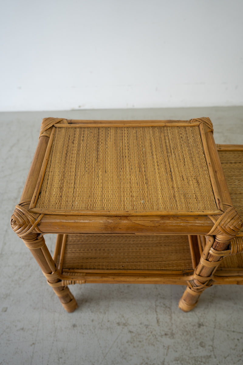 rattan side table<br> vintage<br> Sendagaya store