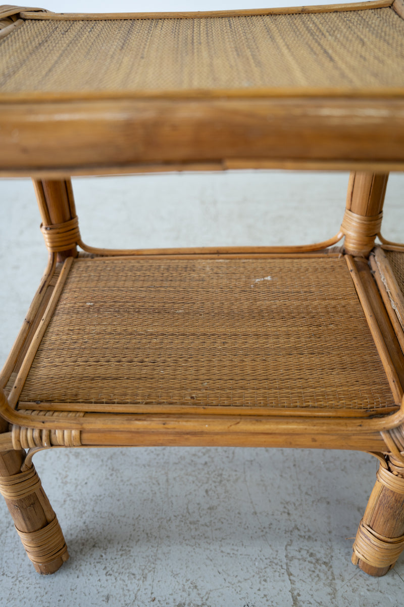 rattan side table<br> vintage<br> Sendagaya store