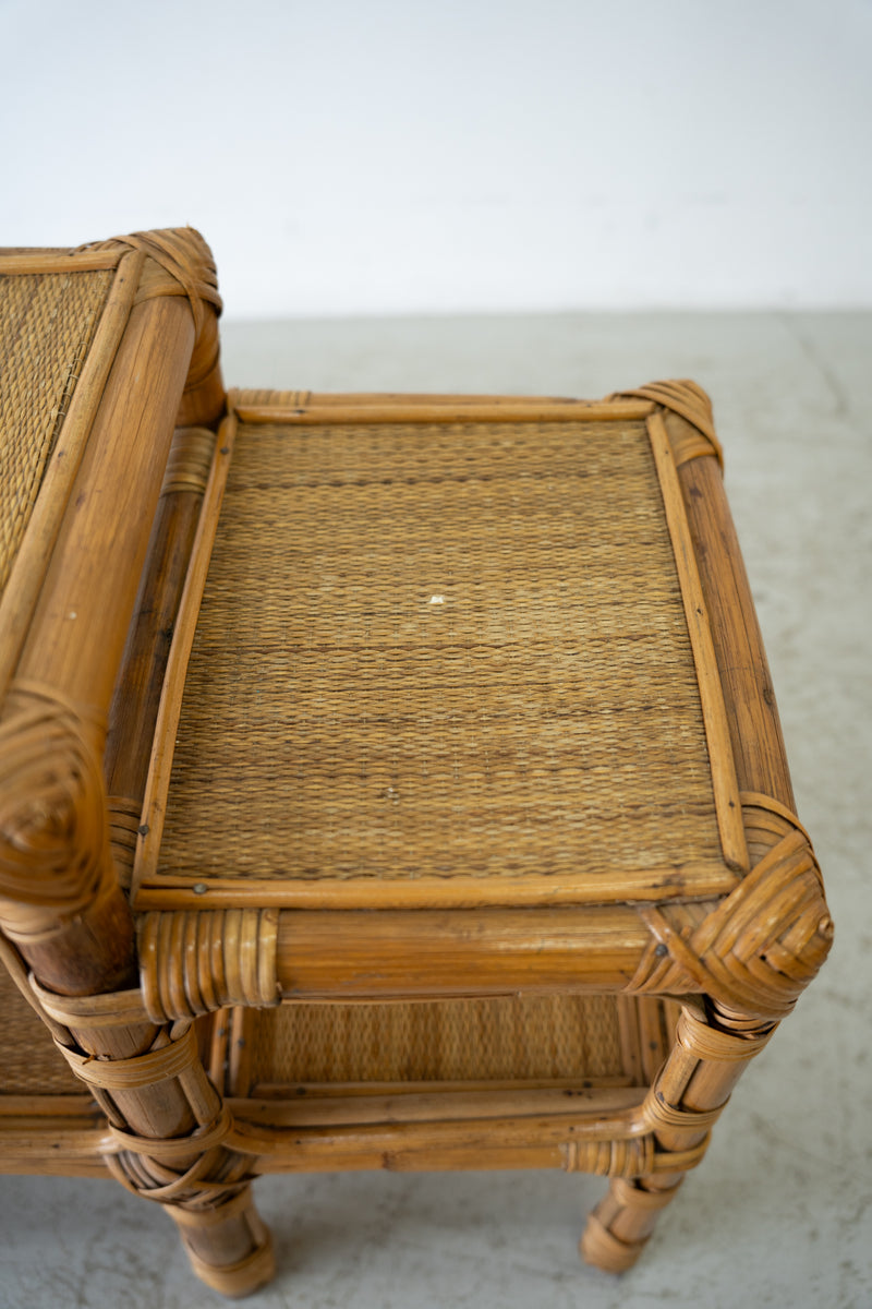 rattan side table<br> vintage<br> Sendagaya store