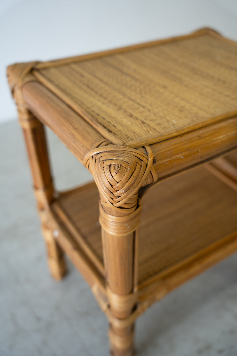 rattan side table<br> vintage<br> Sendagaya store