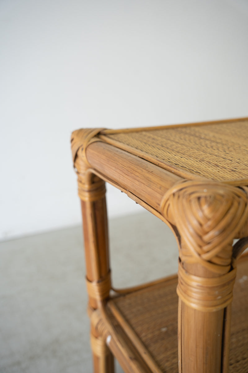 rattan side table<br> vintage<br> Sendagaya store