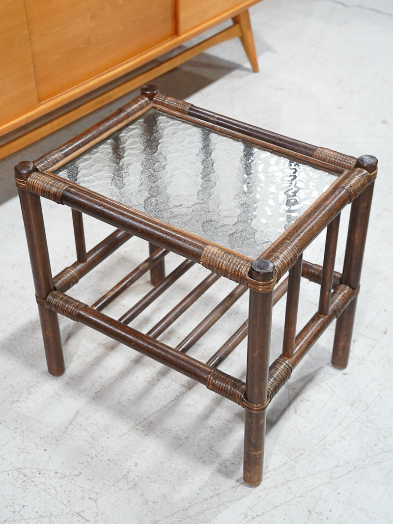 ラタン ガラストップテーブル ヴィンテージ 大和店