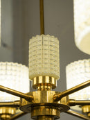 Orrefors社製<br>6灯シャンデリアランプ<br> 1950'~1960' , Sweden <br> cerote antiques