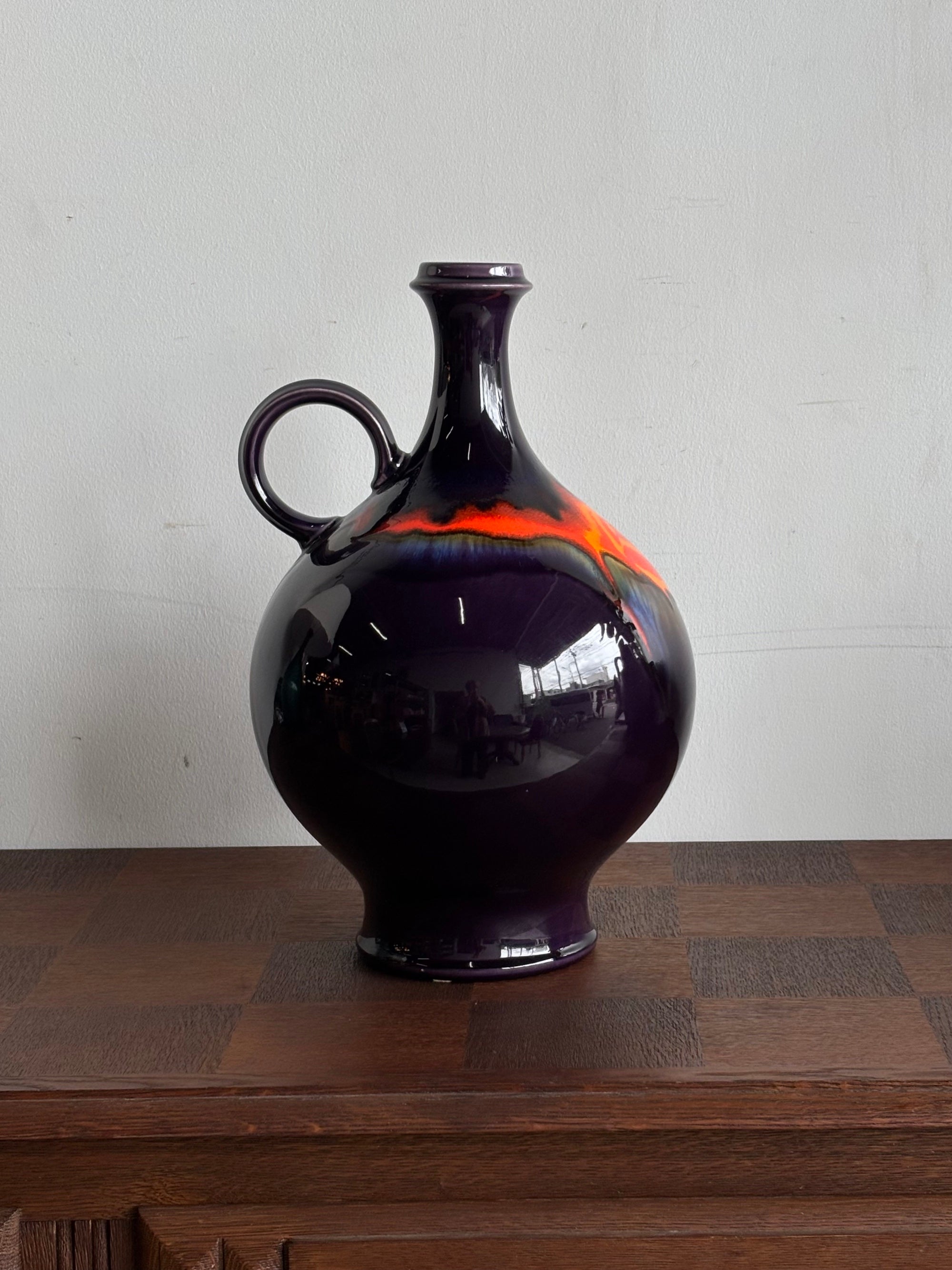 Hutschenreuther 9143/40 , Renée Neue - Fat Lava - セラミック フラワーベース - 1970's , Germany - cerote antiques