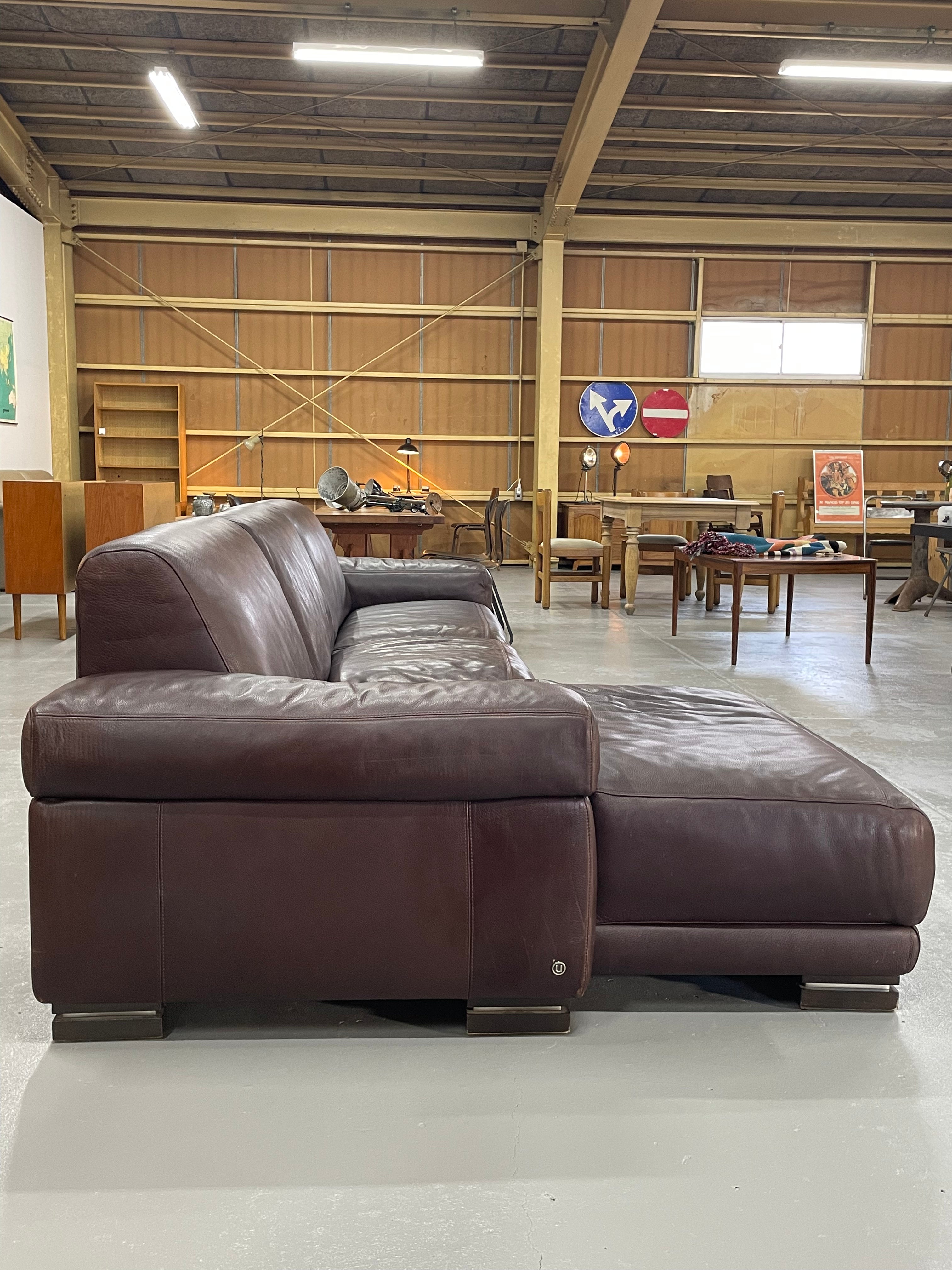 NATUZZI - レザーカウチソファ - 2000's Italy