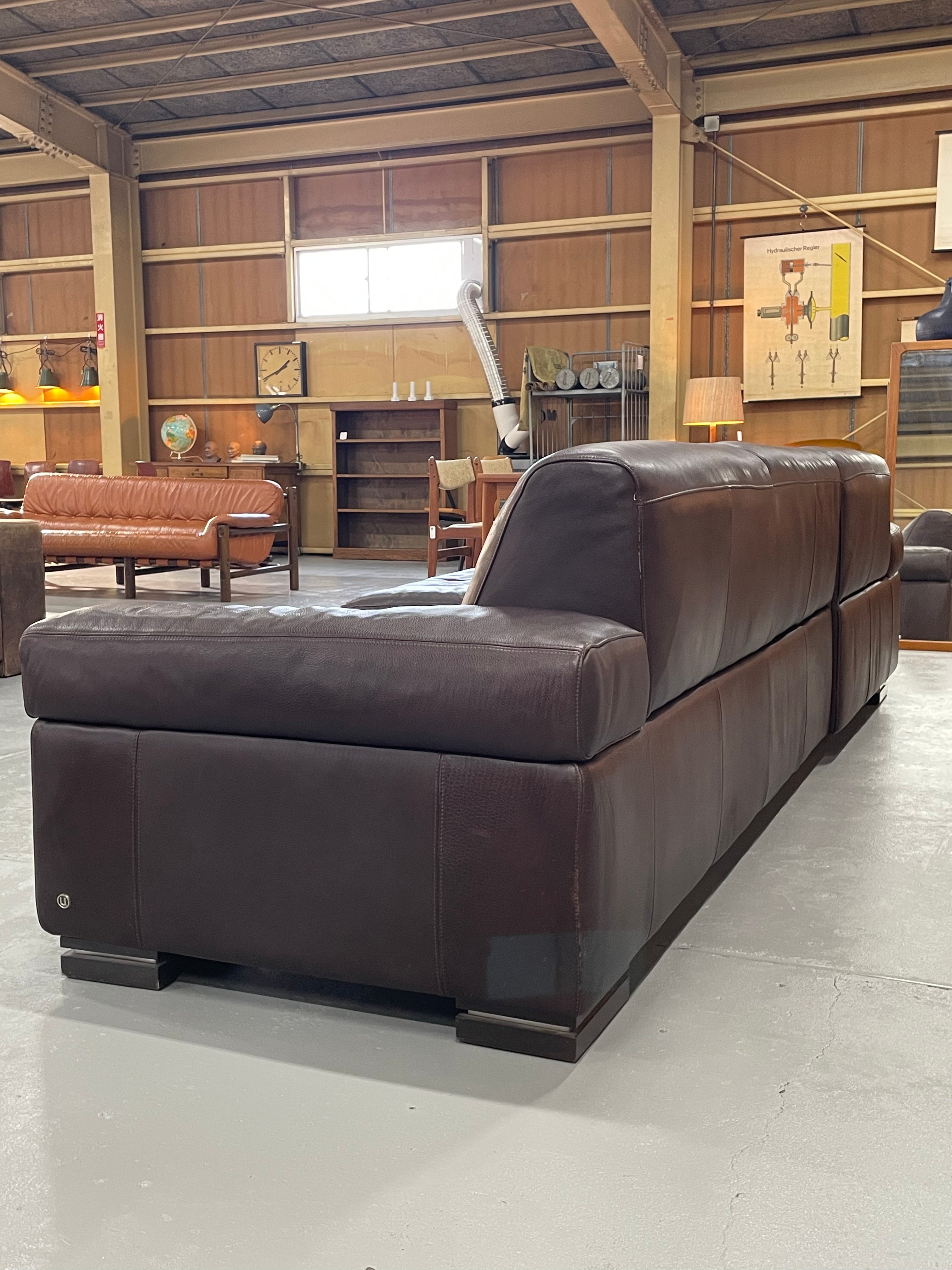 NATUZZI - レザーカウチソファ - 2000's Italy