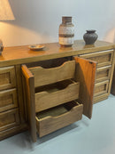 Oak wood coffee table<br> TAMAGAWA BASE