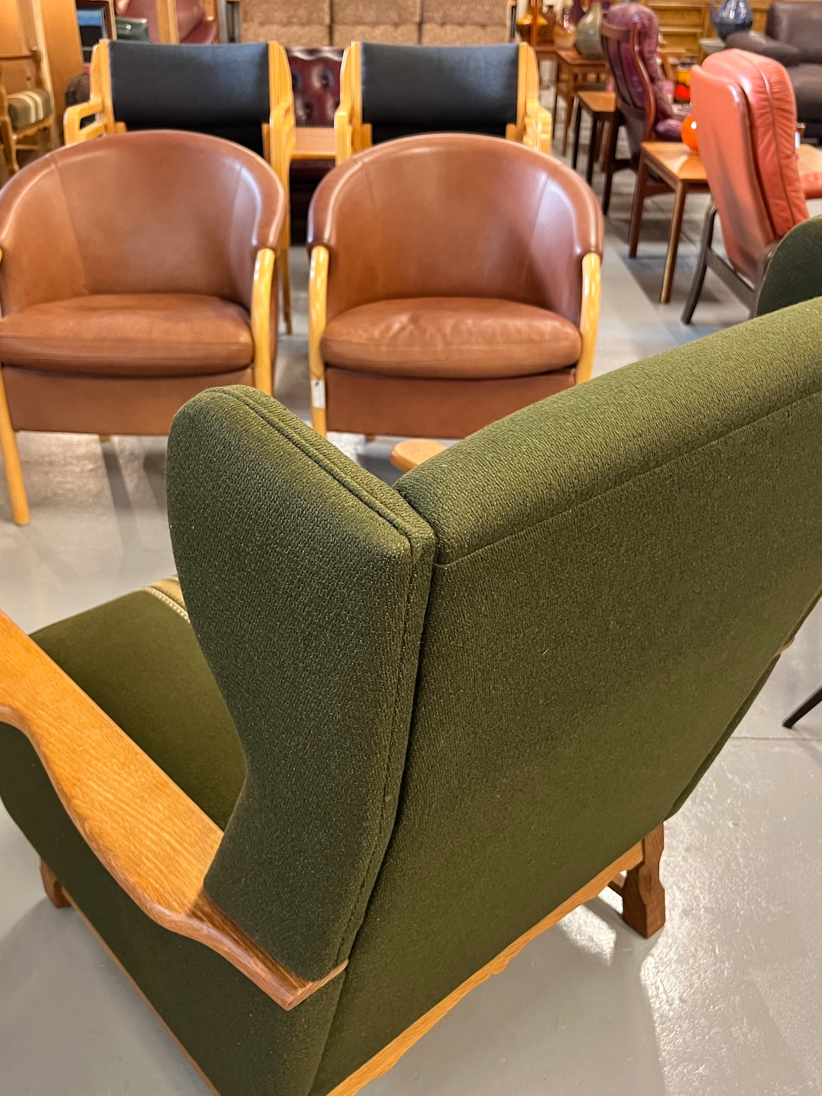 ファブリック  ハイバックラウンジチェア - 1970's , Denmark
