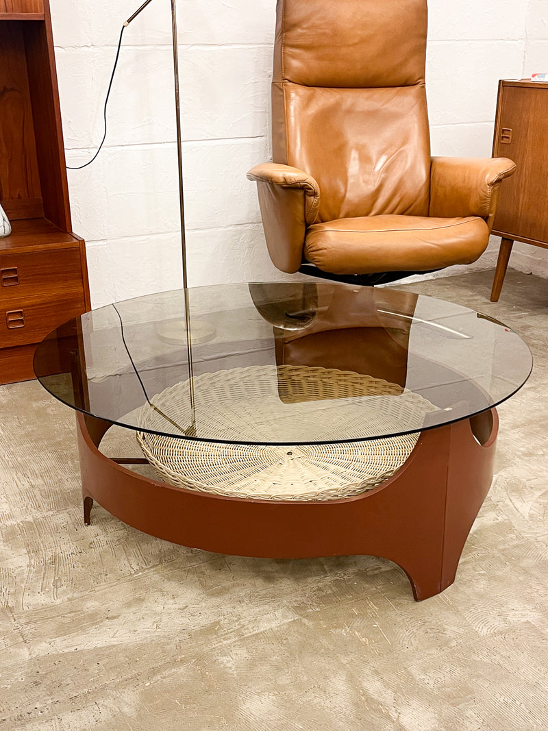 ガラストップコーヒーテーブル <br> cerote antiques - ヴィンテージ SHARK ATTACK