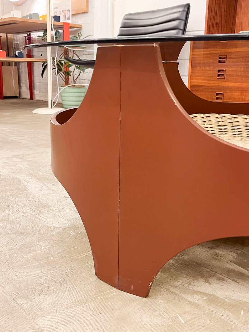 ガラストップコーヒーテーブル <br> cerote antiques - ヴィンテージ SHARK ATTACK