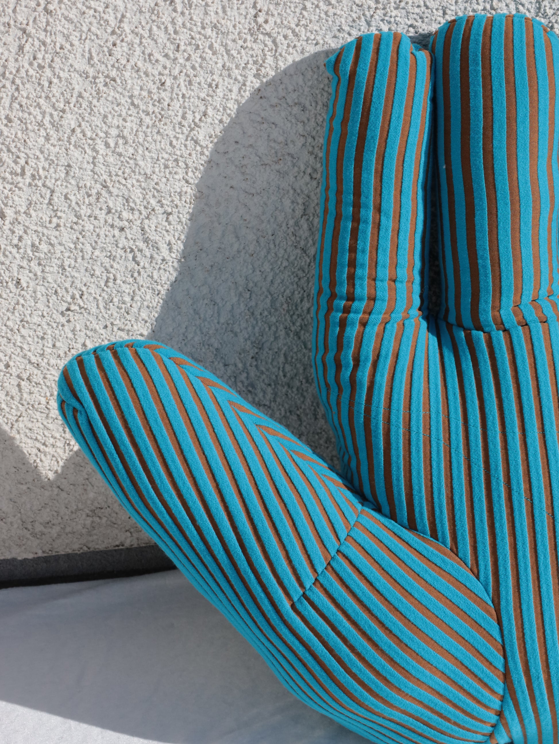 PORTRAIT LAB <br>Fabric object "Hand"S size Blue stripe <br>大和店・reload店 - ヴィンテージ SHARK ATTACK
