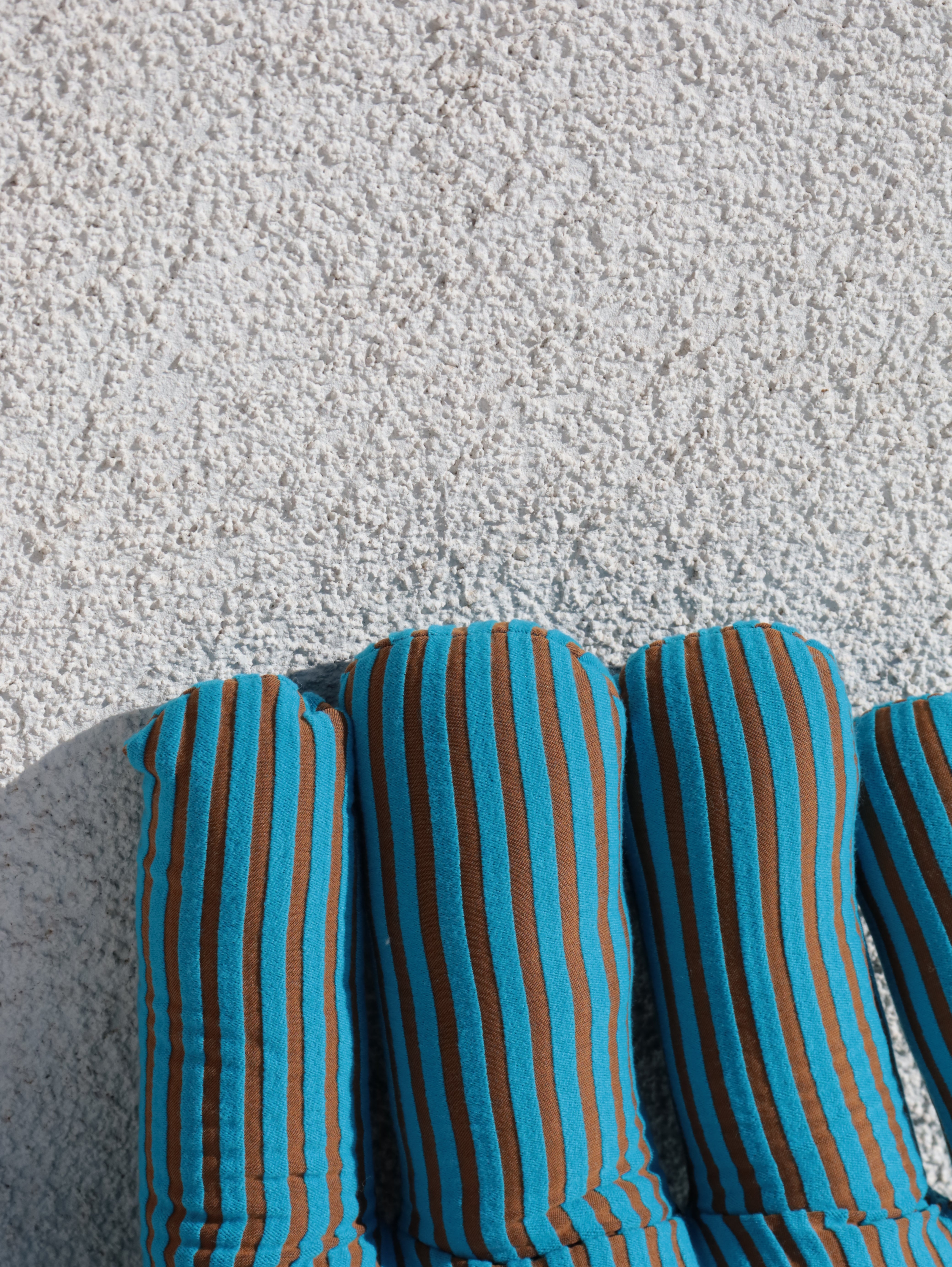 PORTRAIT LAB <br>Fabric object "Hand"S size Blue stripe <br>大和店・reload店 - ヴィンテージ SHARK ATTACK