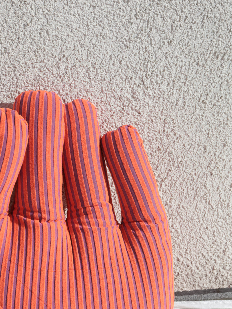 Fabric object "Hand"S size Orange stripe<br>reload・大阪店