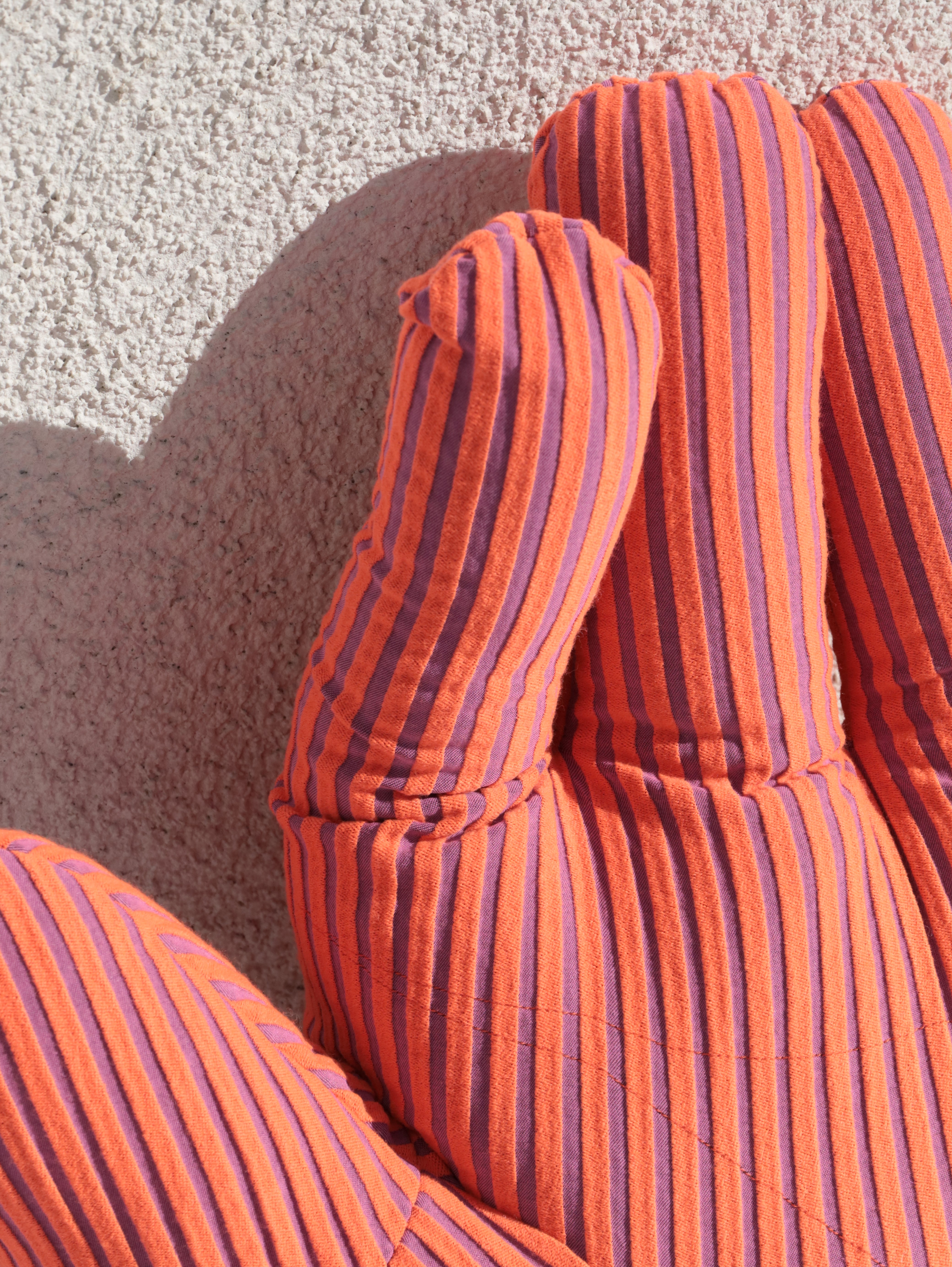 PORTRAIT LAB<br>Fabric object "Hand"S size Orange stripe<br>大和店・reload店 - ヴィンテージ SHARK ATTACK