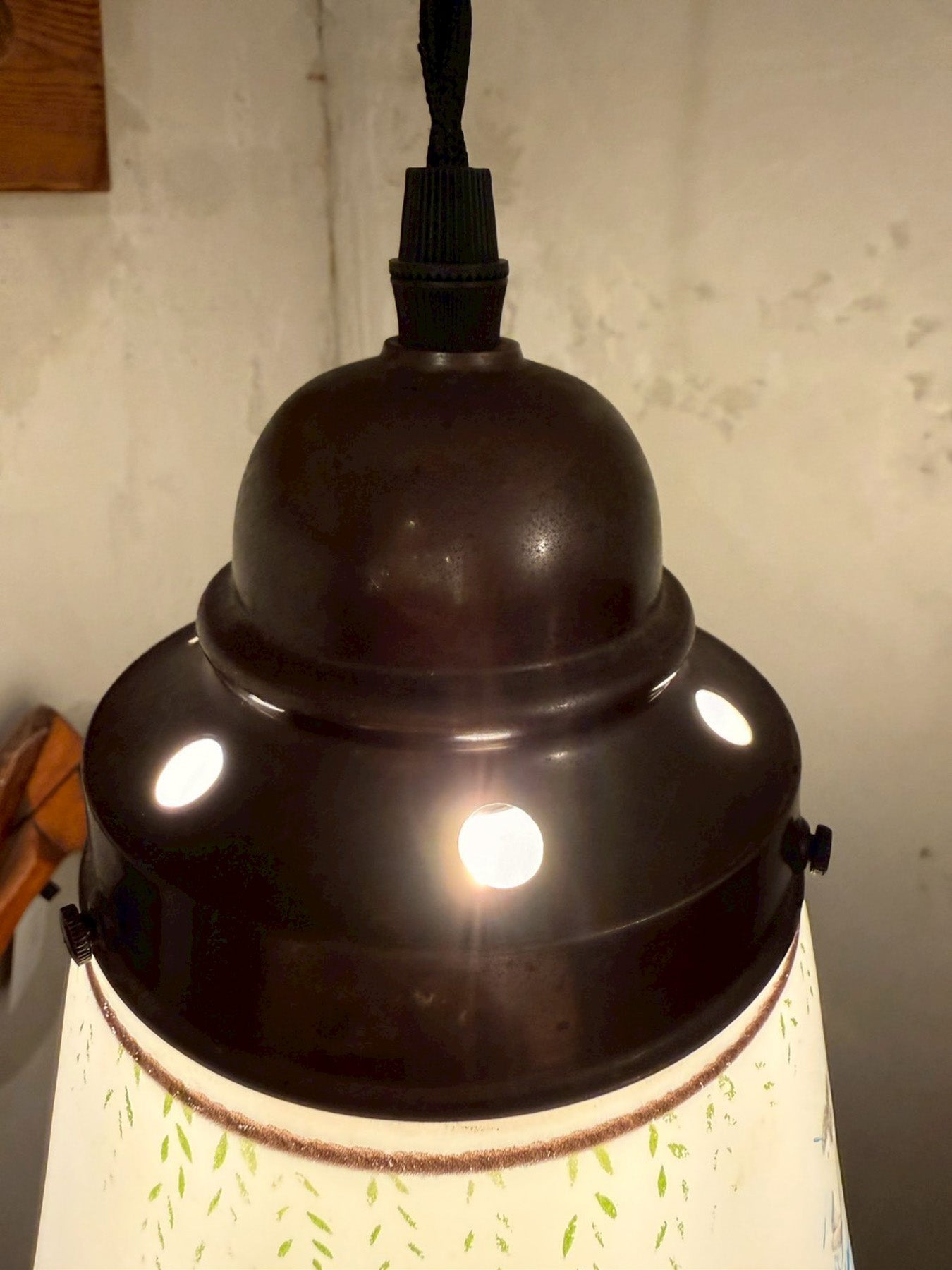 フロストガラスペンダントランプ - cerote antiques
