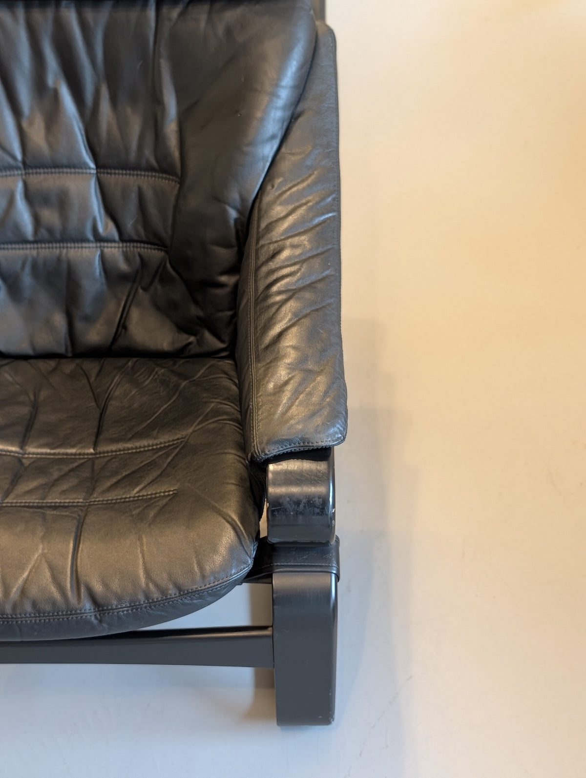 SKIPPER MØBLER , Svend Skipper - ”Apollo Chair” レザー ラウンジチェア＆オットマン - 1970's , Denmark