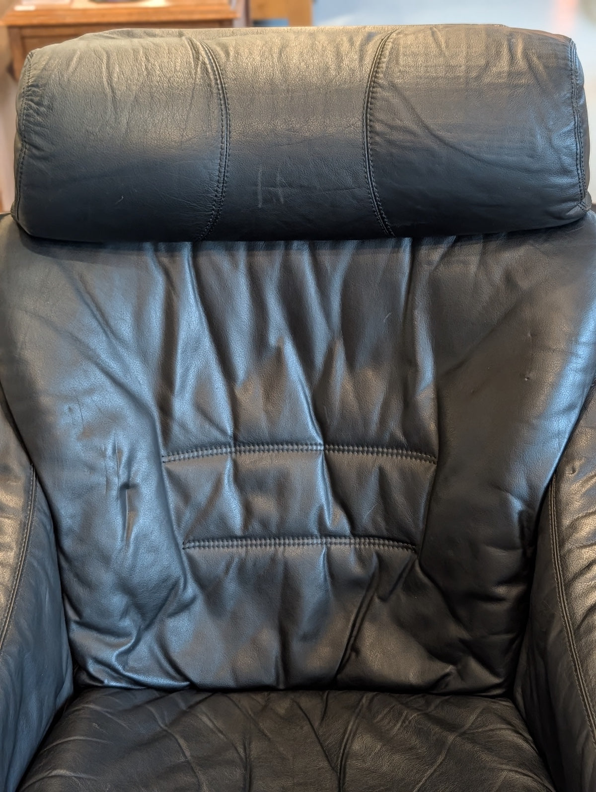 SKIPPER MØBLER , Svend Skipper - ”Apollo Chair” レザー ラウンジチェア＆オットマン - 1970's , Denmark