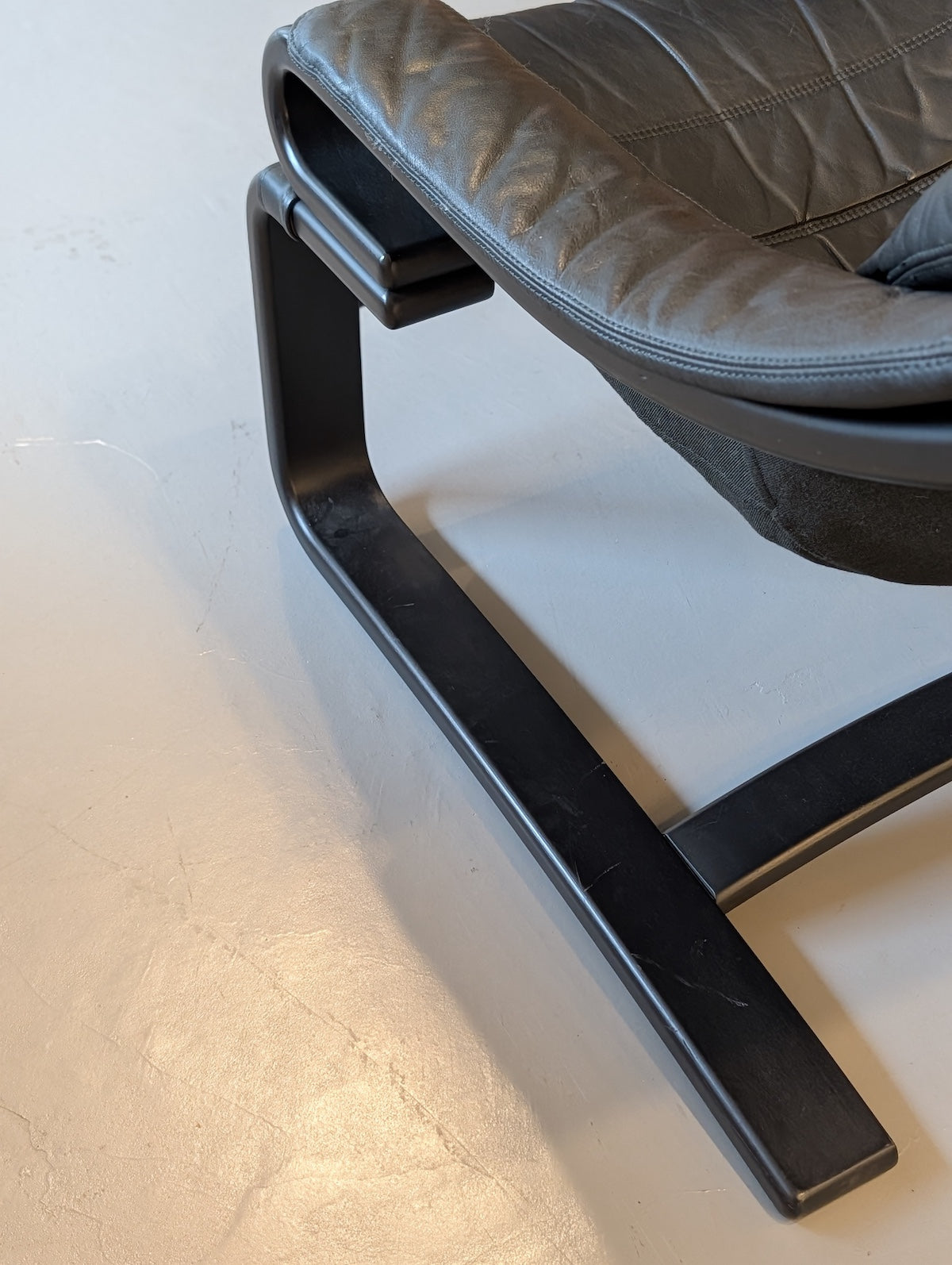 SKIPPER MØBLER , Svend Skipper - ”Apollo Chair” レザー ラウンジチェア＆オットマン - 1970's , Denmark